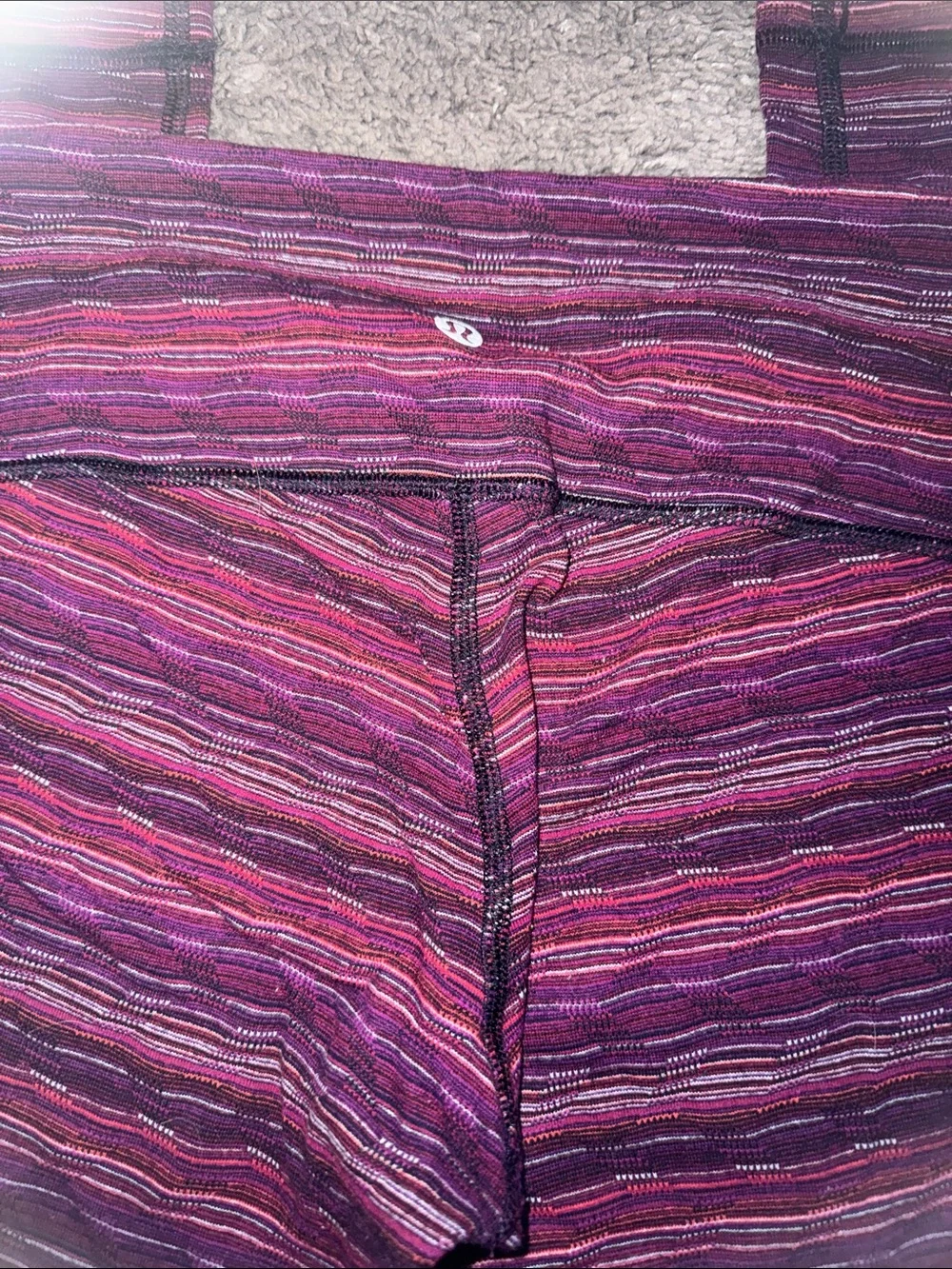 lululemon athletica Kids' Striped Pink & Purple Leggings